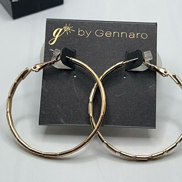 Gennaro Golden Hoop Earrings 70's Vibe - Picture 4 of 4